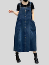 Women's Denim Midi-Length Over-The-Knee Casual Salopette Dress
