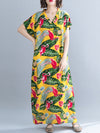 Palm Leaves & Flamingo Plus Size Kaftan Dress