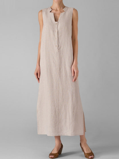 Chic Button Front Women's Maxi Dress | Eva Trends