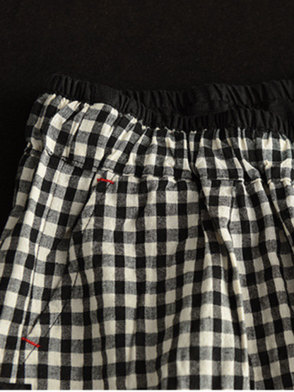 ladies plaid bottom trousers 