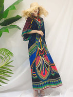 Tara Lee Retro Style Loose Bohemian Maxi Vestido