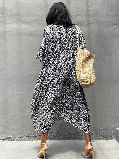 Evatrends cotton gown robe printed kimonos, Outerwear, Nightwear, Rayon, Board Sleeves, Different colors, Leopard print,