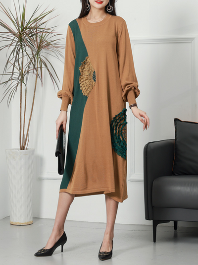 Women's Khaki Midi-Dress
