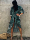 Evatrends cotton gown robe printed kimonos, Outerwear, Nightwear, Rayon, Board Sleeves, Different colors, Tie-Dye print