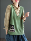 Women's Everyday Cotton V-neck Pullover Sweater
