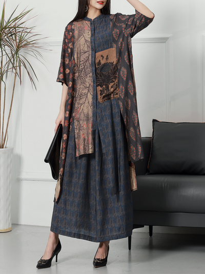 Women's Silk Long A-Line Dress