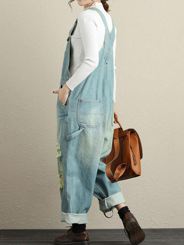Casual denim dungarees for women