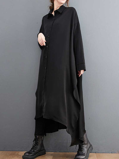 Cotton  Shirt Style A-Line Dress