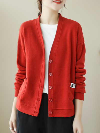 women's red sweater top