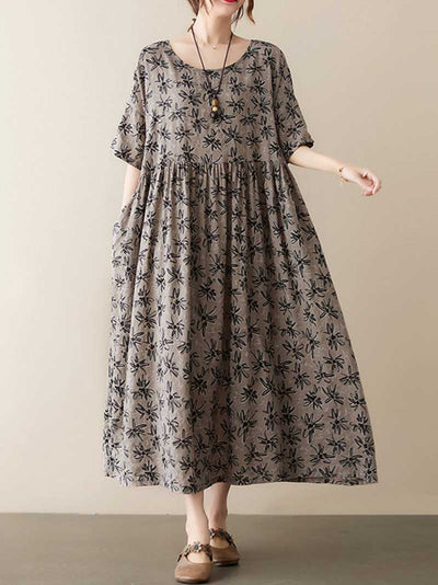 Dream Girl Printed Floral Smock Dress