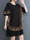 Plain With Frill Style Midi Dress