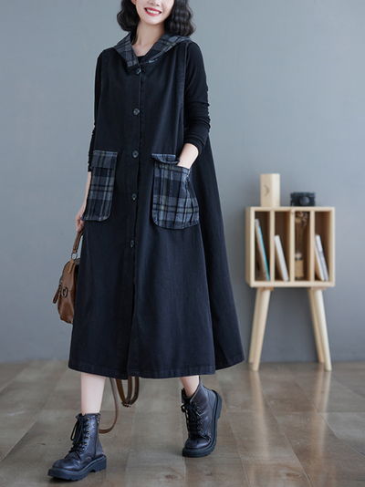 Women's Black Plaid Dress