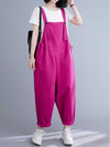 Western-style Plain Cotton Women's Sleeveless Overalls Dungaree