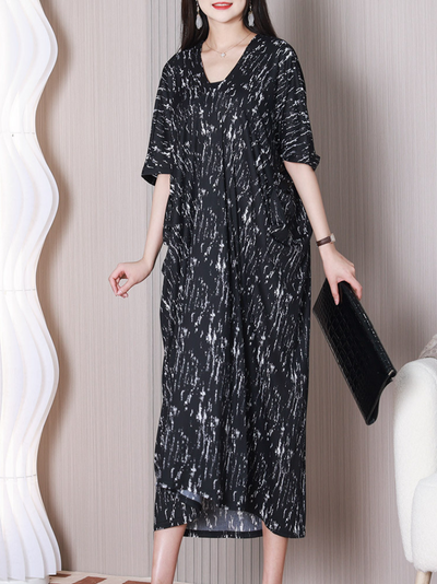 Women's V-neck Midi Dress