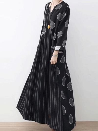 Chalk Bubbles Black Maxi Dress
