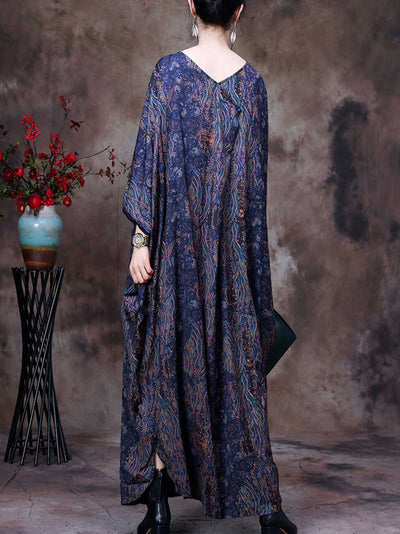 Eva trends maxi dress, Silk dress, Polyester dress, Pocket style, Printed dress, Maxi dress, Long Dress, Summer dress, Crew Neck, Medium Sleeves, Vintage Collection