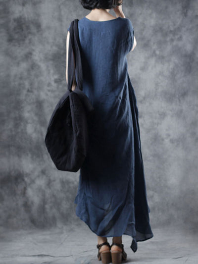 Through the Bluebells Cotton & Linen A-Line Dress