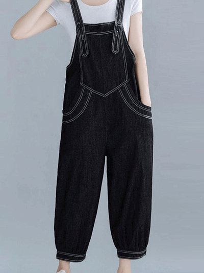 Dungarees, cotton denim, vintage, style overall, Adjustable straps, Conventional