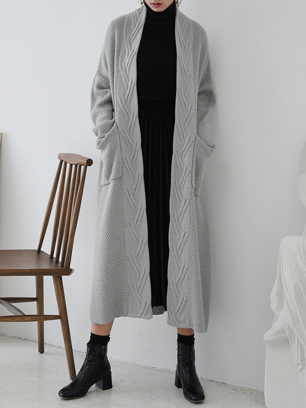 Pull à cardigan long diamant avec poche