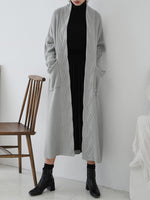 Pull à cardigan long diamant avec poche