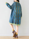 Crew Neck Printed Sweatshirt Dress