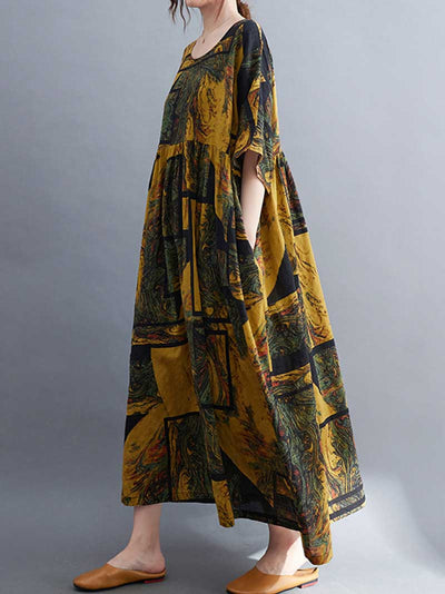 Art Vibes Printed Smock Dress
