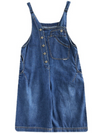 Womens Summer Dungarees Holiday Overalls Shorts Jeans Pockets Loose Casual Jumpsuit