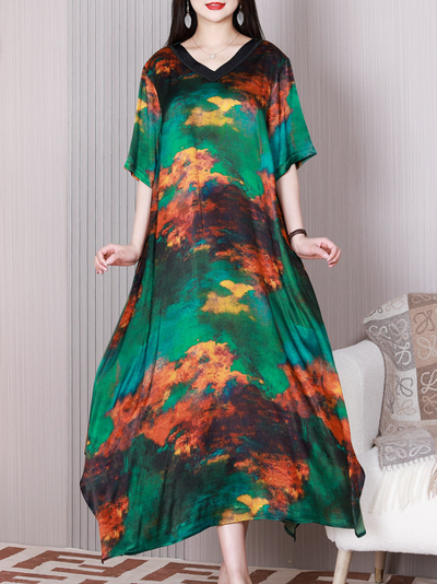 Women's  Green A-line Dress