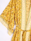 Evatrends cotton gown robe printed kimonos, Outerwear, Cotton, Viscose, Nightwear, Bordered trim, sleeves & bottom, long kimono, Kimono Broad sleeves with armpit opening, loose fitting,  Floral print