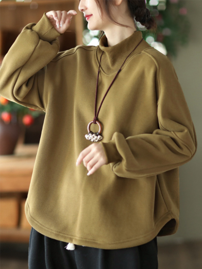Women's Green Sweater Loose Top