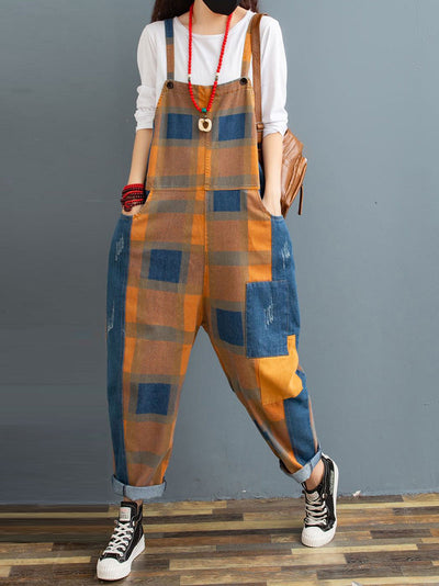 Dungarees, cotton denim, vintage retro style overall, Plated