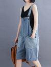 Dungarees cotton denim ripped jeans floral vintage retro style overall