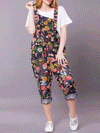 Dungarees, Polyester Cotton, vintage, retro style overall, Painted