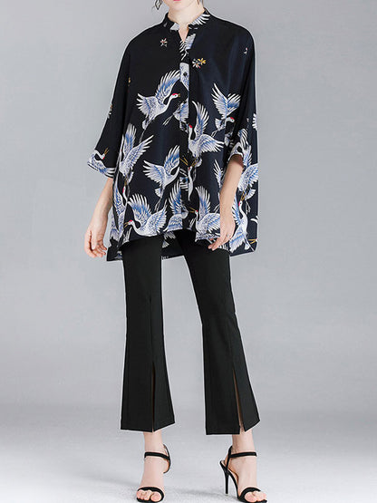 Chemise graphique volant sans faille