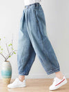 Evatrends Denim Pants, Bottom, Double side Pockets, Elastic Waist, Baggy Pants, Cropped Pant