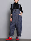 Dungarees cotton denim ripped jeans floral vintage retro style overall