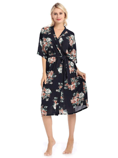 Evatrends cotton gown robe printed kimonos