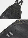 Dungarees, denim ripped , retro style overall, side and back pockets, ripped