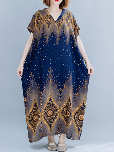 Rhombus Sprout Kaftan Dress