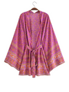 Women's pink short Print Kimono