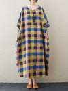 Someone Special Plaid Bat Sleeve Midi Dress