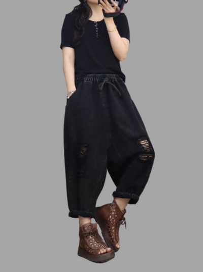Women's Black Baggy Pants