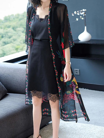 Evatrends cotton gown robe printed kimonos