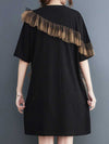 Plain With Frill Style Midi Dress