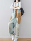 Dungarees cotton denim Printed ,vintage retro style overall, Adjustable straps, double side pockets, comfortable overall, floral trouser