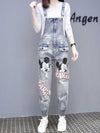 Dungarees cotton denim jeans ,vintage retro style overall, Adjustable straps, Printed. Double side pockets, Mickey Mouse print