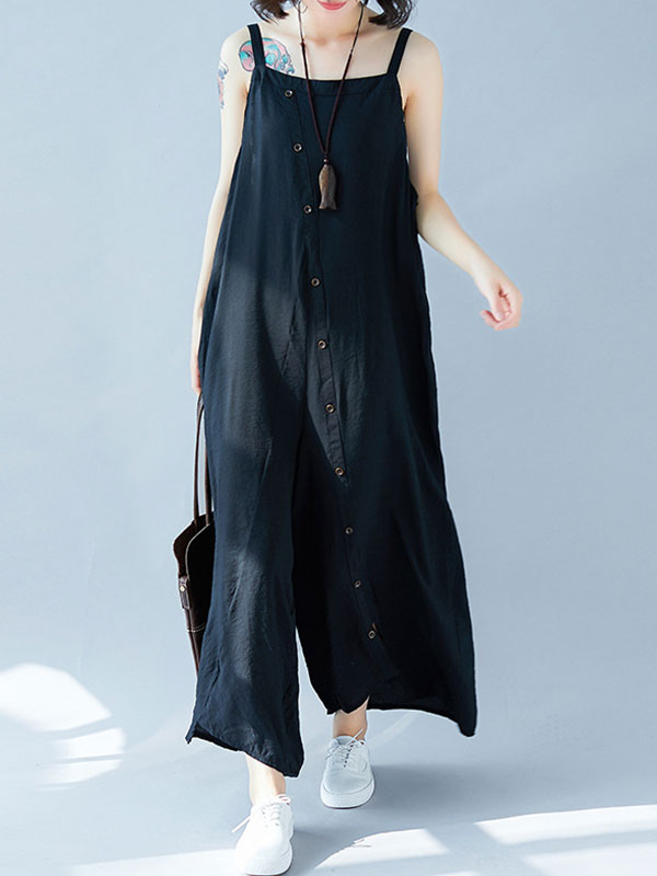 Black Women's Overall Jumpsuit