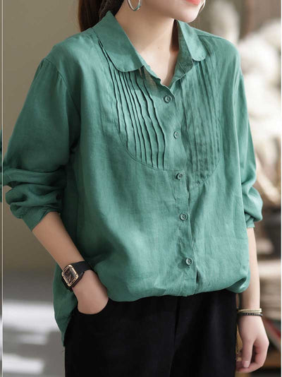 Give Me Reason Pleated Linen Shirt Top