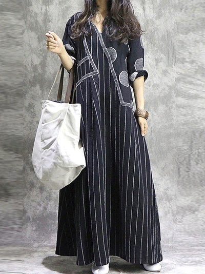 Chalk Bubbles Black Maxi Dress