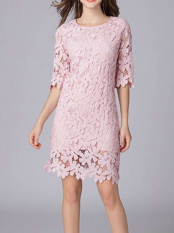 Linking Floral Lace Dress